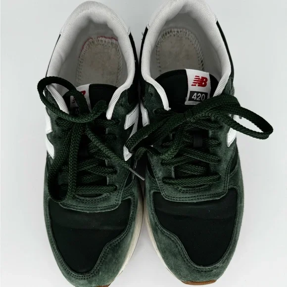 New Balance Men's Forest Green and White Sneakers - Picture 2 of 9